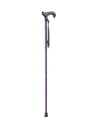 Canne de marche pliante en aluminium anodisé mauve