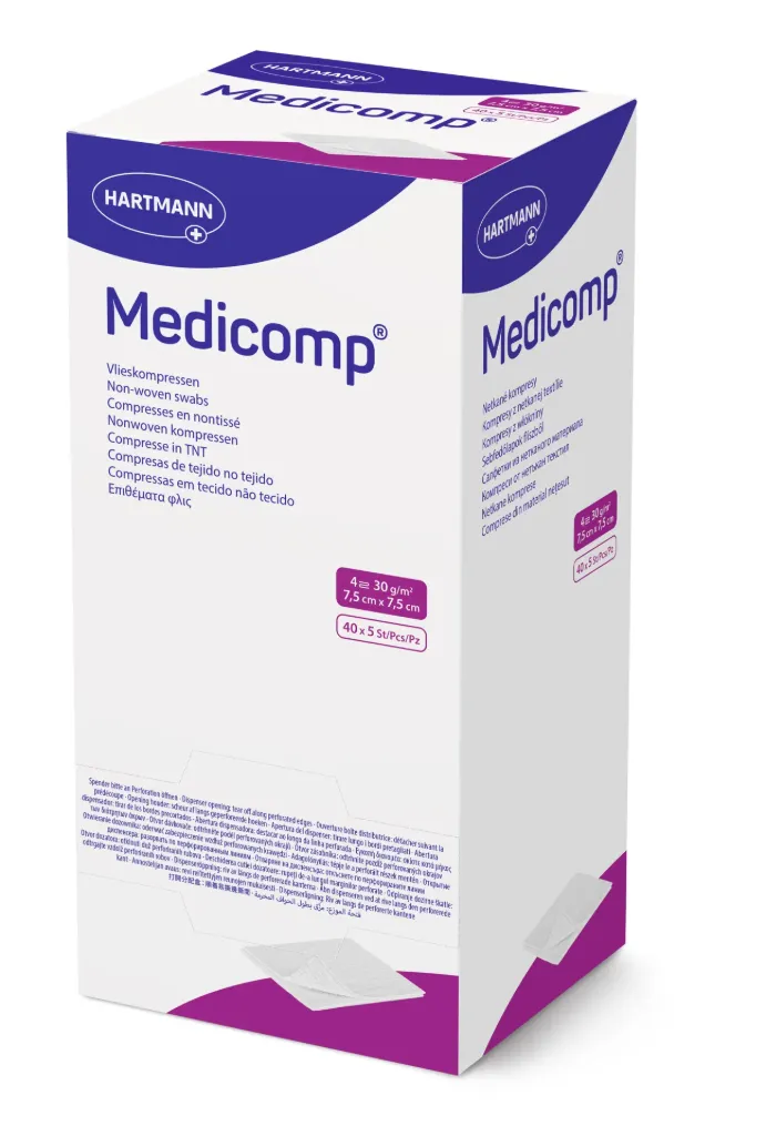 [411074] Compresses Stériles Médicomp 4plis (5x5cm, 2 pièces par emballage)