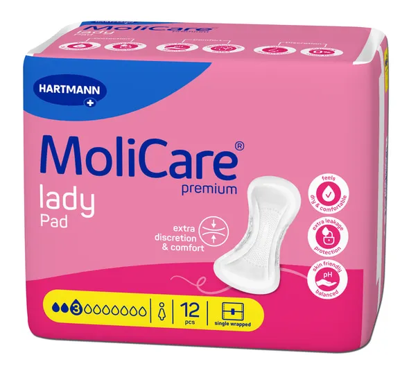 [168045] Couches Anatomiques Molicare Premium Lady Pads 3g (Sachet 12pcs)
