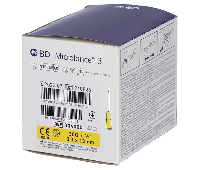 [S768.500] Aiguille BD Microlance 3 - Boite de 100pcs (30G x 1/2")