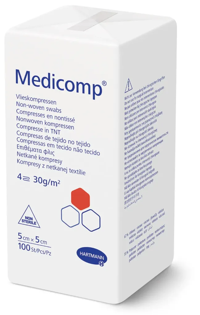 [421821] Compresses non-stériles 100pcs Medicomp (5x5cm)