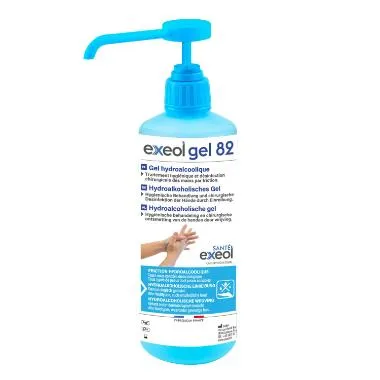 [203498] Gel hydroalcoolique pour milieu médical 500 ml pompe Exeol Gel 82 BE-REG-01751