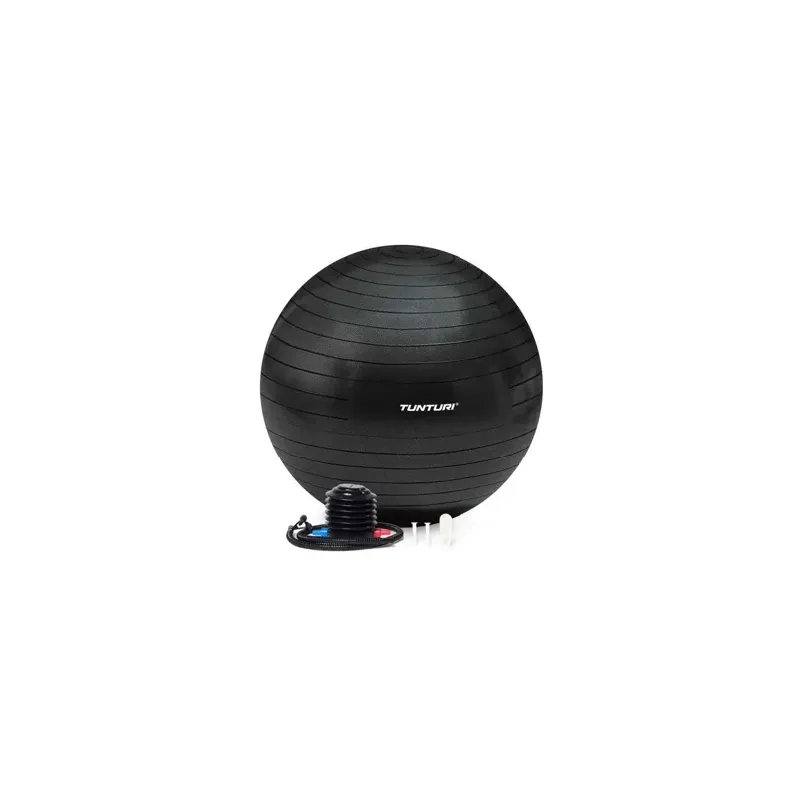 Ballon de Gym noir avec pompe (55 cm)