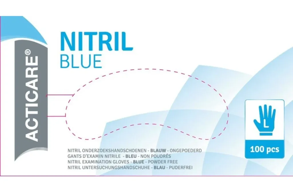 Gants nitrile bleu 100pcs - Acticare - 3,5gr (Small)