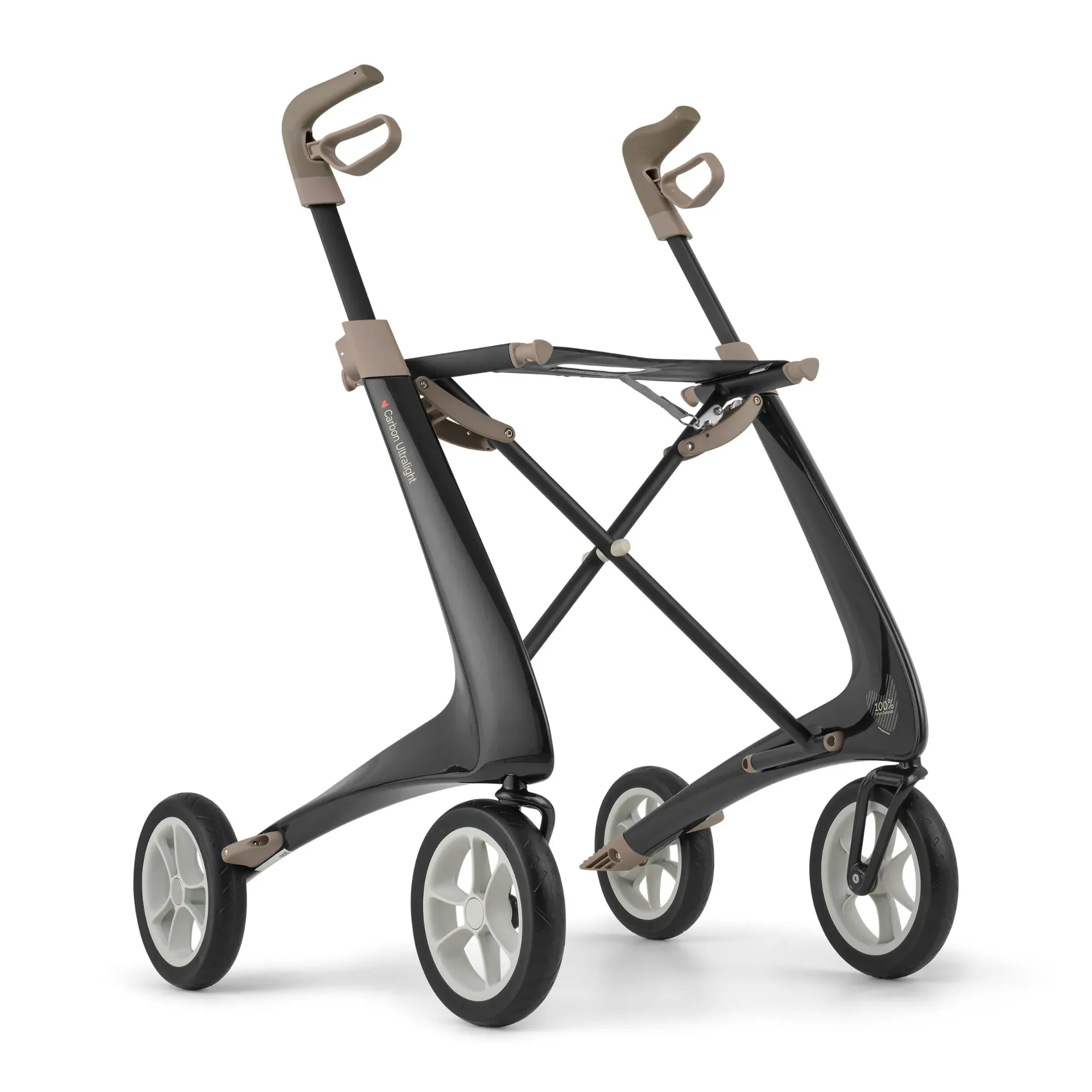 Rollator Carbon Ultralight (Noir, Standard, Grand sac Weekend)